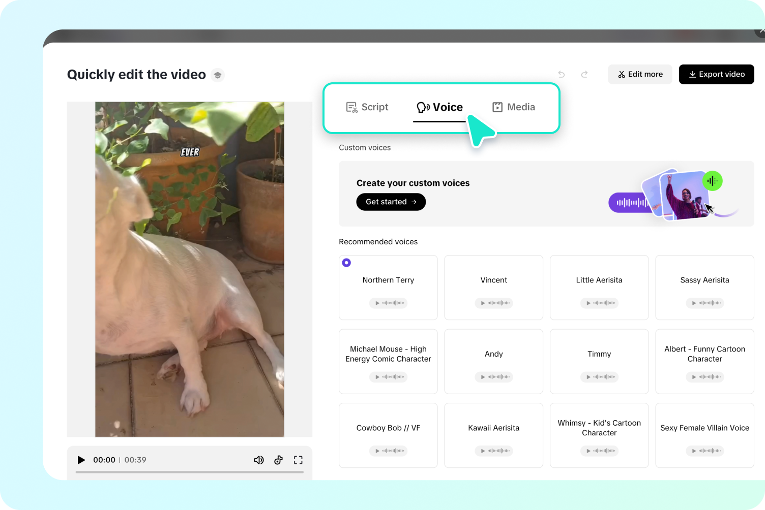 Edit video yang dihasilkan
